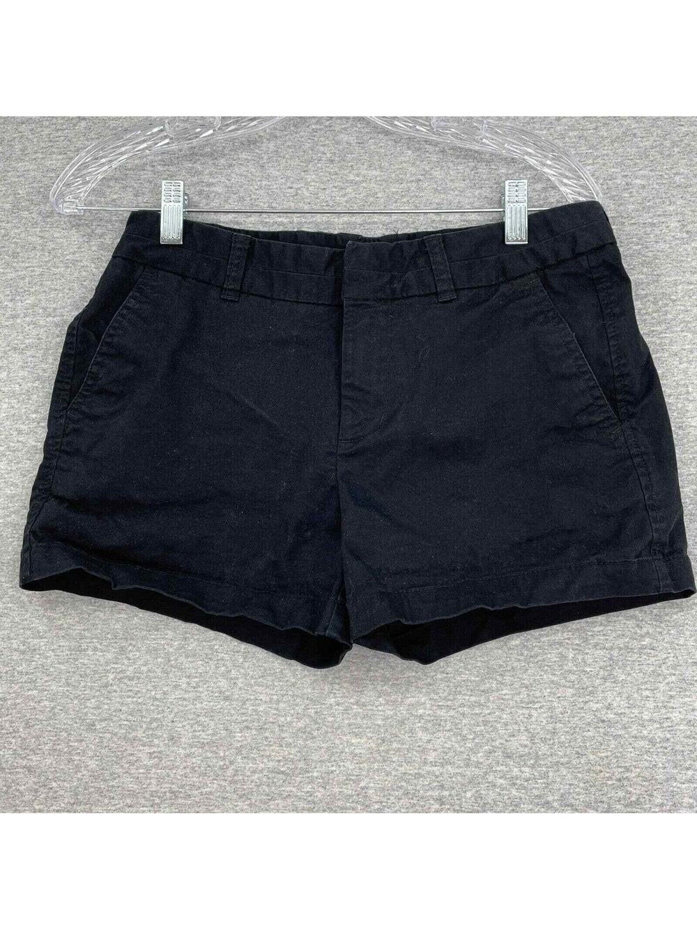 Khakis by Gap Shorts Womens 2 Black City 3" Mid Rise Flat Front Chino Stretch